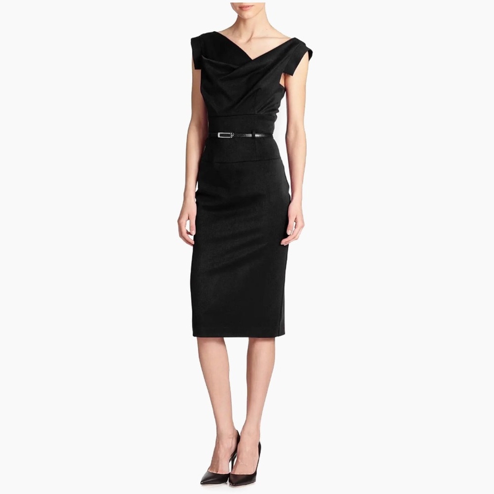 BLACK HALO BNWT Classic Jackie O Sheath Dress in Black Size 2